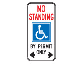 This sign reserves curb area for vehicles displaying a valid Accessible Person Parking Permit picking up and dropping off passengers with disabilities.