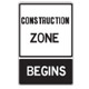 You are entering a construction zone. Drive with extra caution and be prepared for a lower speed limit.