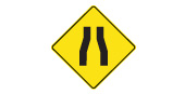 Pavement narrows ahead