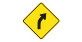 Slight bend or curve in the road ahead