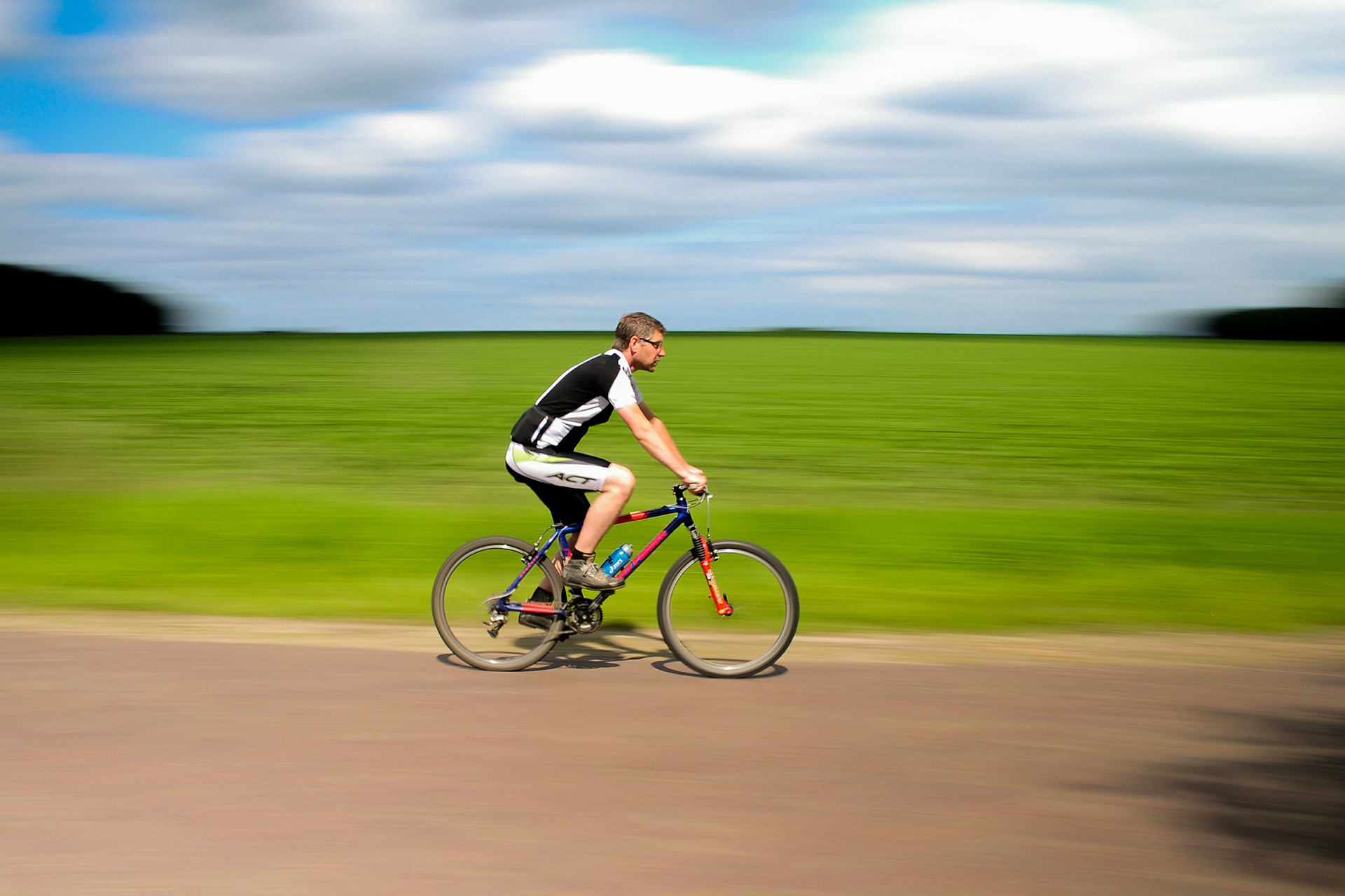 Cyclist On Road