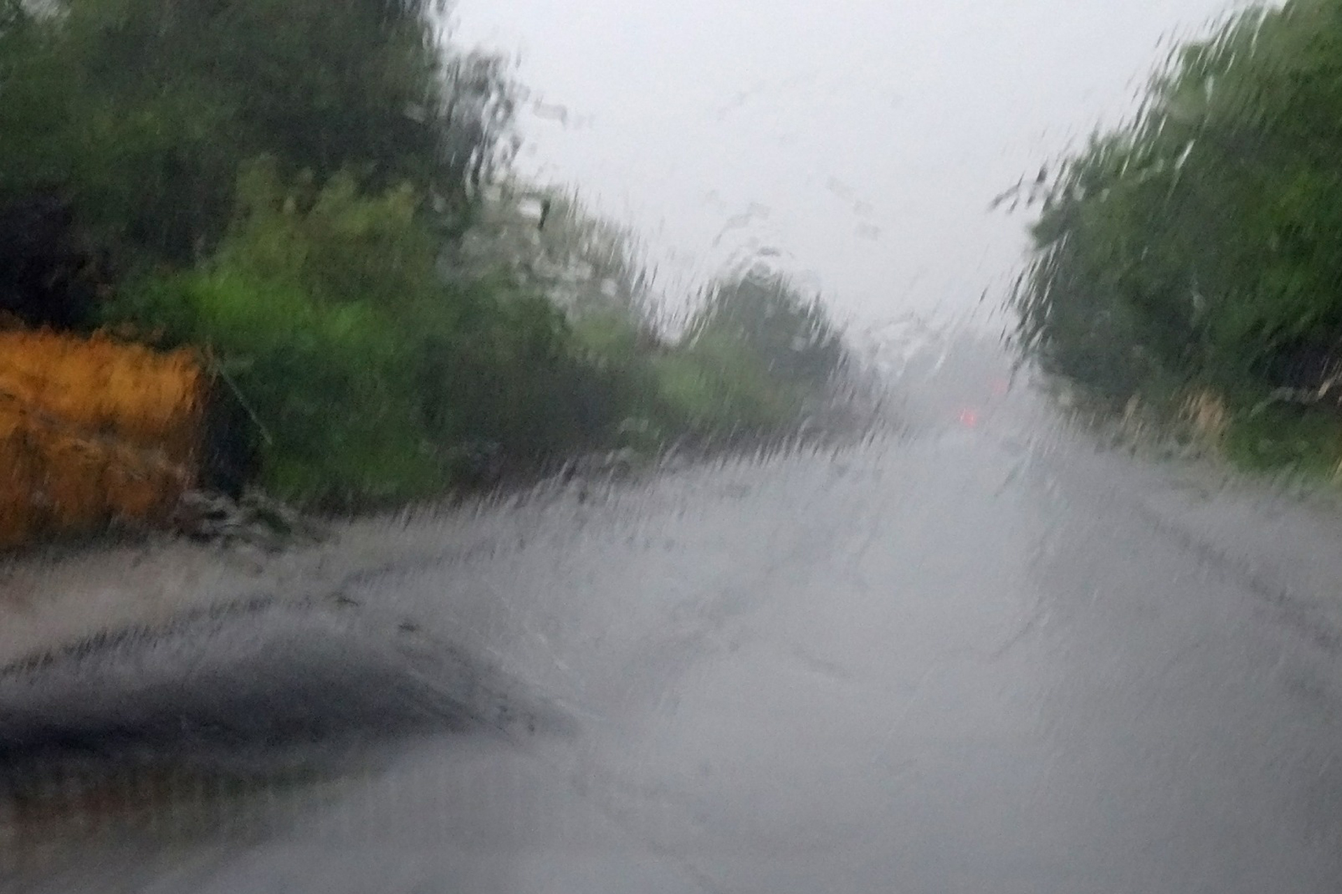 Heavy Rain On Road